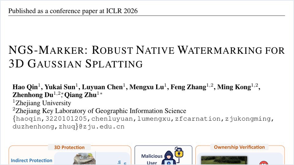 NGS-Marker: Robust Native Watermarking for 3D Gaussian Splatting thumbnail