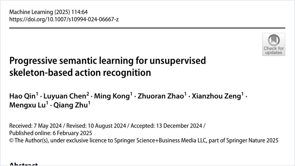 Progressive Semantic Learning for Unsupervised Skeleton-based Action Recognition thumbnail