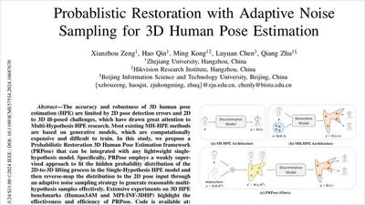 Probablistic Restoration with Adaptive Noise Sampling for 3D Human Pose Estimation featured image